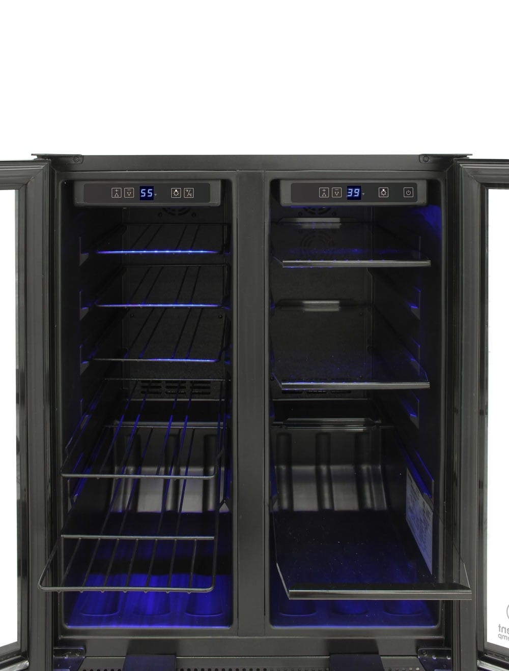 Vinotemp Residential Vinotemp 24 Bottle 58 Can Dual Zone French Door Wine and Beverage Fridge EL-BWC102-02