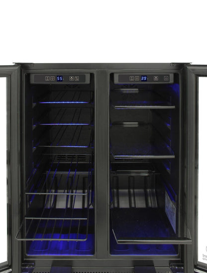 Vinotemp Residential Vinotemp 24 Bottle 58 Can Dual Zone French Door Wine and Beverage Fridge EL-BWC102-02