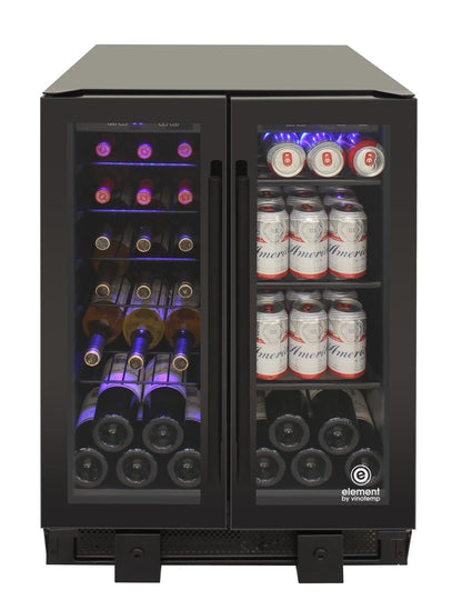 Vinotemp Residential Vinotemp 24 Bottle 58 Can Dual Zone French Door Wine and Beverage Fridge EL-BWC102-02
