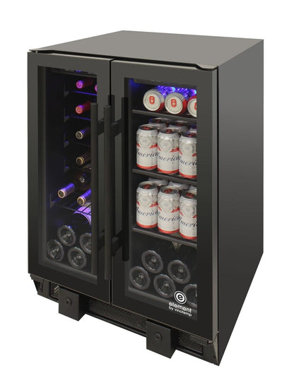 Vinotemp Residential Vinotemp 24 Bottle 58 Can Dual Zone French Door Wine and Beverage Fridge EL-BWC102-02