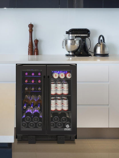 Vinotemp Residential Vinotemp 24 Bottle 58 Can Dual Zone French Door Wine and Beverage Fridge EL-BWC102-02