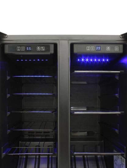 Vinotemp Residential Vinotemp 24 Bottle 58 Can Dual Zone French Door Wine and Beverage Fridge EL-BWC102-02
