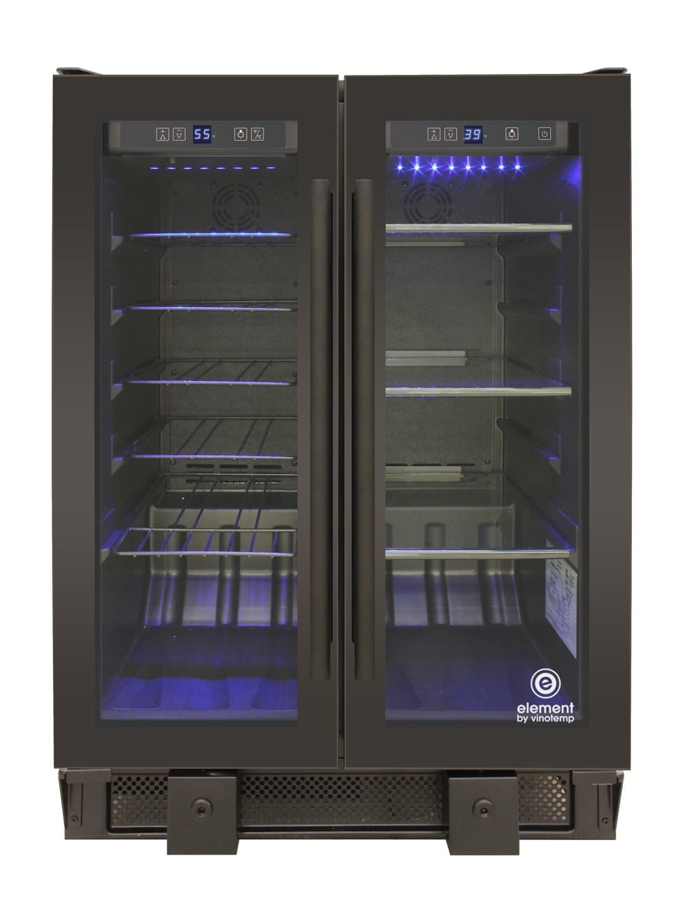 Vinotemp Residential Vinotemp 24 Bottle 58 Can Dual Zone French Door Wine and Beverage Fridge EL-BWC102-02