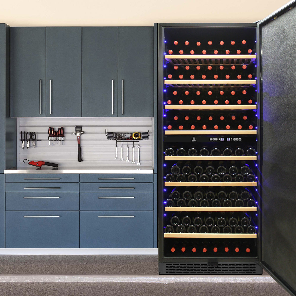 Vinotemp Residential Vinotemp 300 Bottle Dual Zone 30" Garage Wine Fridge Black EL-300GFEBRR