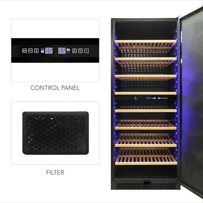 Vinotemp Residential Vinotemp 300 Bottle Dual Zone 30" Garage Wine Fridge Black EL-300GFEBRR
