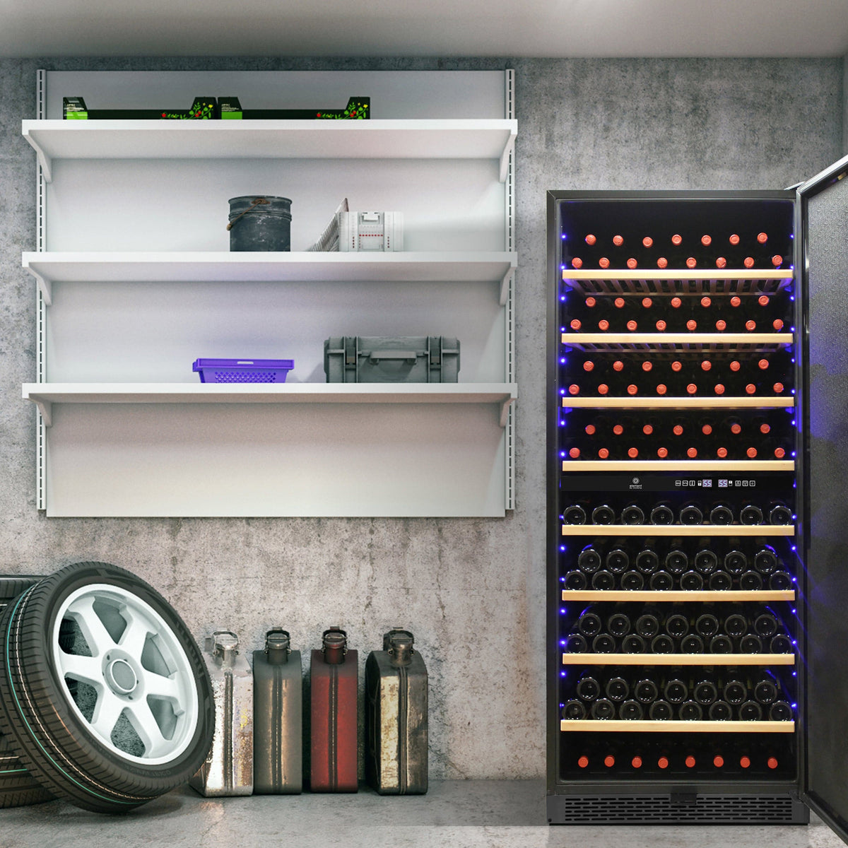 Vinotemp Residential Vinotemp 300 Bottle Dual Zone 30" Garage Wine Fridge Black EL-300GFEBRR