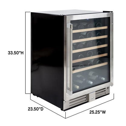 Vinotemp Residential Vinotemp 51 Bottle Single Zone 24" Wine Fridge Stainless Steel VT-51SZ01SS