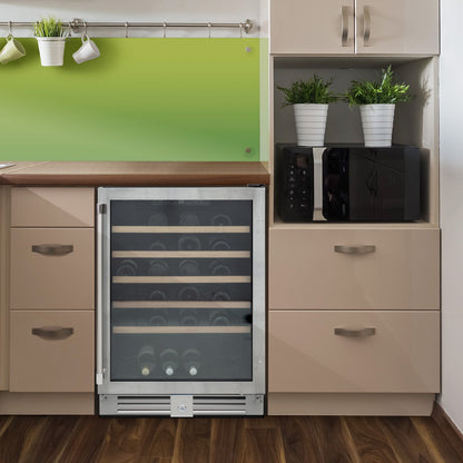 Vinotemp Residential Vinotemp 51 Bottle Single Zone 24" Wine Fridge Stainless Steel VT-51SZ01SS