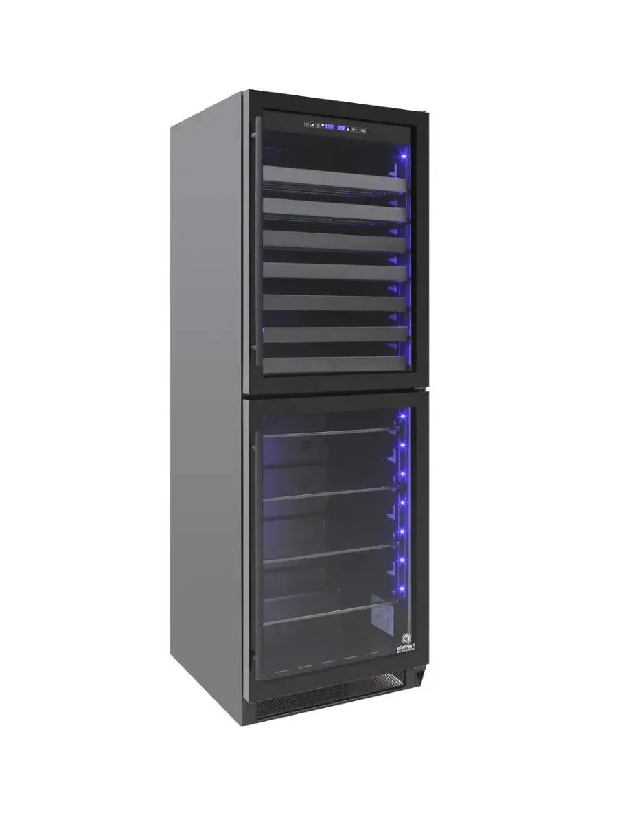 Vinotemp Residential Vinotemp 98 Bottle 200 Can Dual Zone Wine and Beverage Fridge Black EL-100WBC-TS