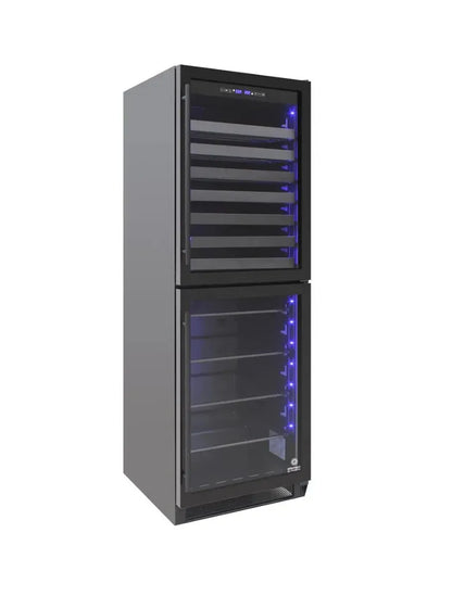 Vinotemp Residential Vinotemp 98 Bottle 200 Can Dual Zone Wine and Beverage Fridge Black EL-100WBC-TS