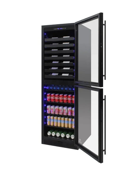 Vinotemp Residential Vinotemp 98 Bottle 200 Can Dual Zone Wine and Beverage Fridge Black EL-100WBC-TS