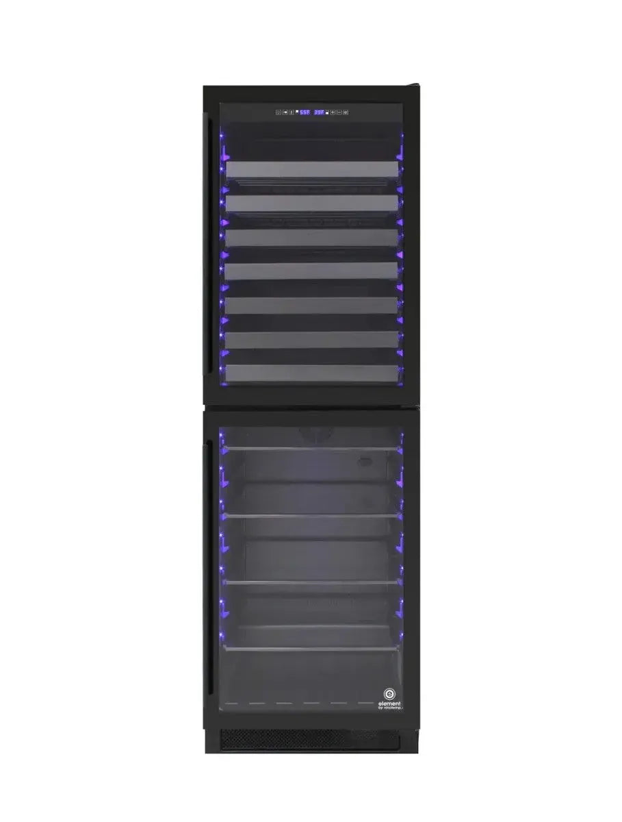 Vinotemp Residential Vinotemp 98 Bottle 200 Can Dual Zone Wine and Beverage Fridge Black EL-100WBC-TS