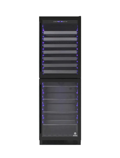 Vinotemp Residential Vinotemp 98 Bottle 200 Can Dual Zone Wine and Beverage Fridge Black EL-100WBC-TS