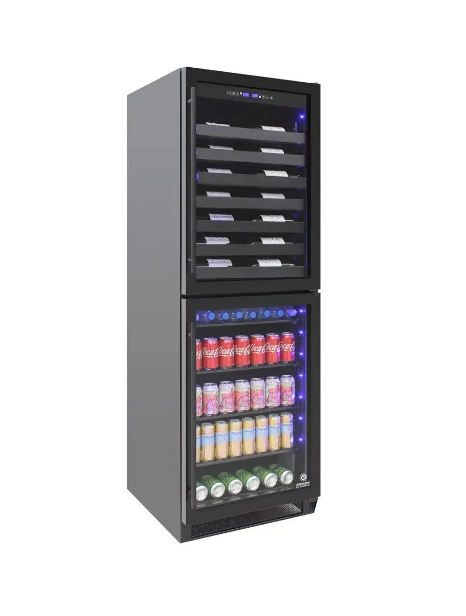 Vinotemp Residential Vinotemp 98 Bottle 200 Can Dual Zone Wine and Beverage Fridge Black EL-100WBC-TS