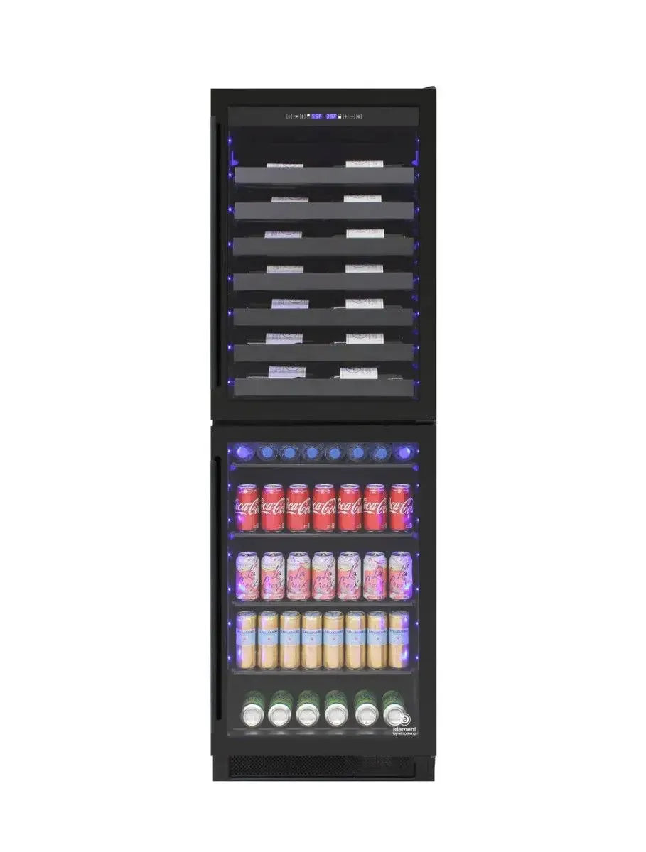 Vinotemp Residential Vinotemp 98 Bottle 200 Can Dual Zone Wine and Beverage Fridge Black EL-100WBC-TS