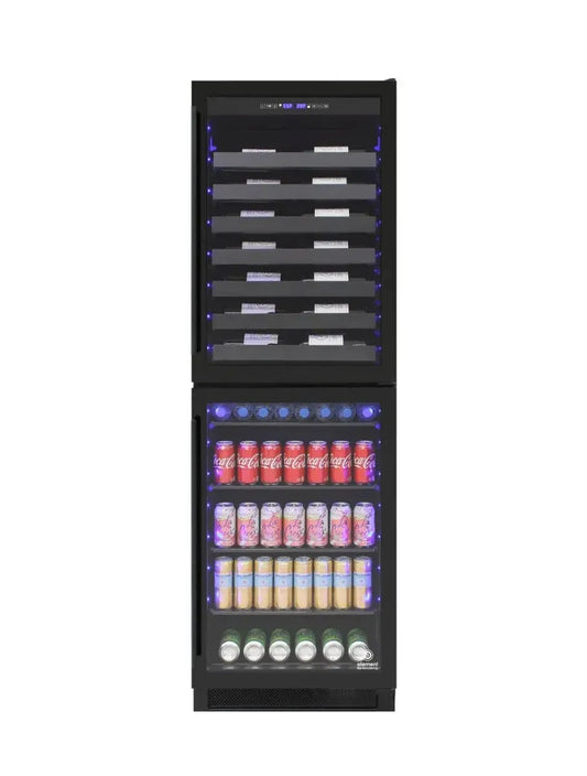 Vinotemp Residential Vinotemp 98 Bottle 200 Can Dual Zone Wine and Beverage Fridge Black EL-100WBC-TS