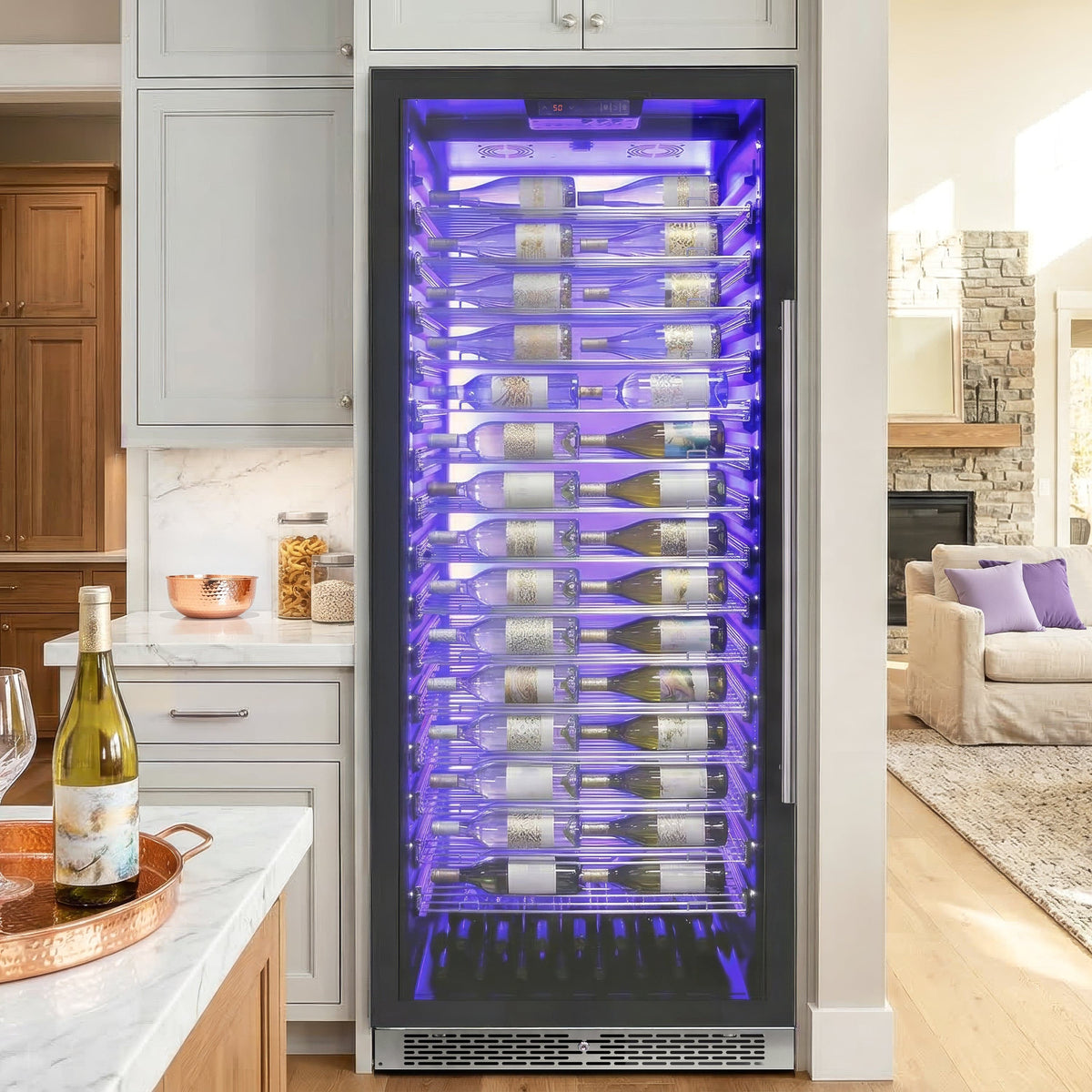 Vinotemp Residential Vinotemp Backlit 188 Bottle Single Zone 30" Commercial Wine Fridge Black EL-300COMM