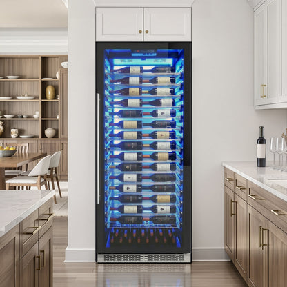 Vinotemp Residential Vinotemp Backlit 188 Bottle Single Zone 30" Commercial Wine Fridge Black EL-300COMM