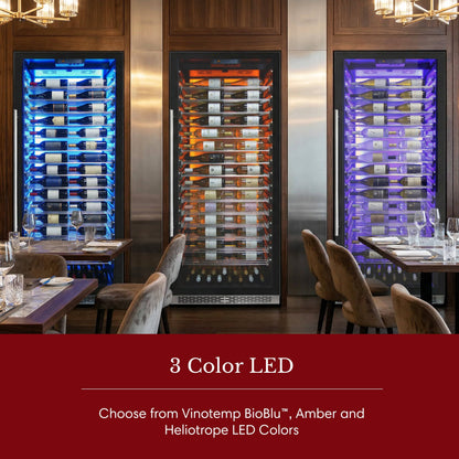 Vinotemp Residential Vinotemp Backlit 188 Bottle Single Zone 30" Commercial Wine Fridge Black EL-300COMM
