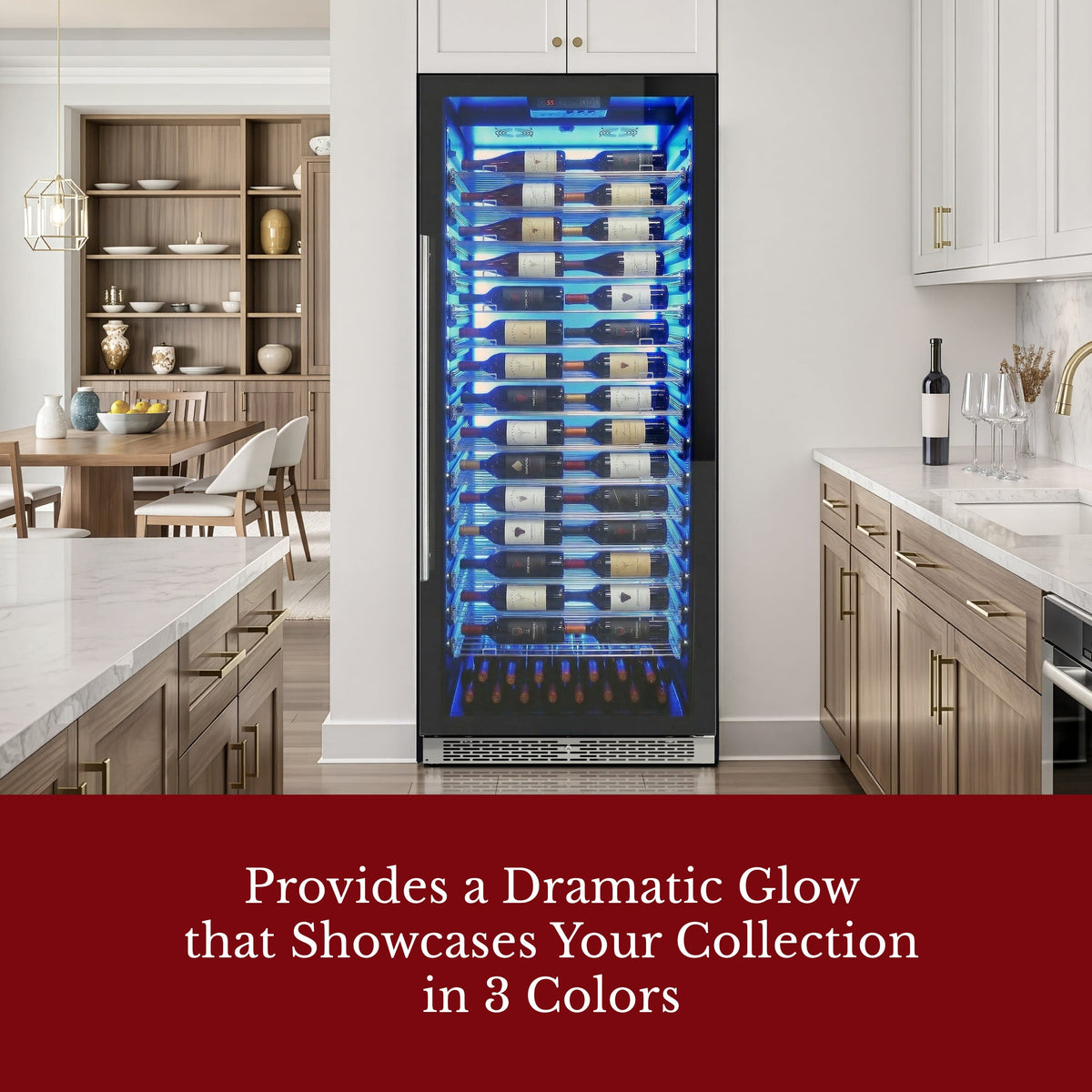 Vinotemp Residential Vinotemp Backlit 188 Bottle Single Zone 30" Commercial Wine Fridge Black EL-300COMM