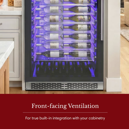 Vinotemp Residential Vinotemp Backlit 188 Bottle Single Zone 30" Commercial Wine Fridge Black EL-300COMM