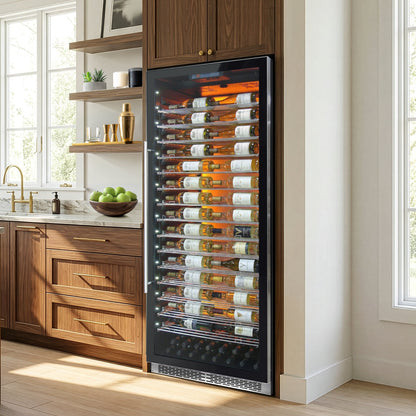 Vinotemp Residential Vinotemp Backlit 188 Bottle Single Zone 30" Commercial Wine Fridge Black EL-300COMM