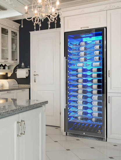 Vinotemp Residential Vinotemp Backlit 188 Bottle Single Zone 30" Commercial Wine Fridge Black EL-300COMM