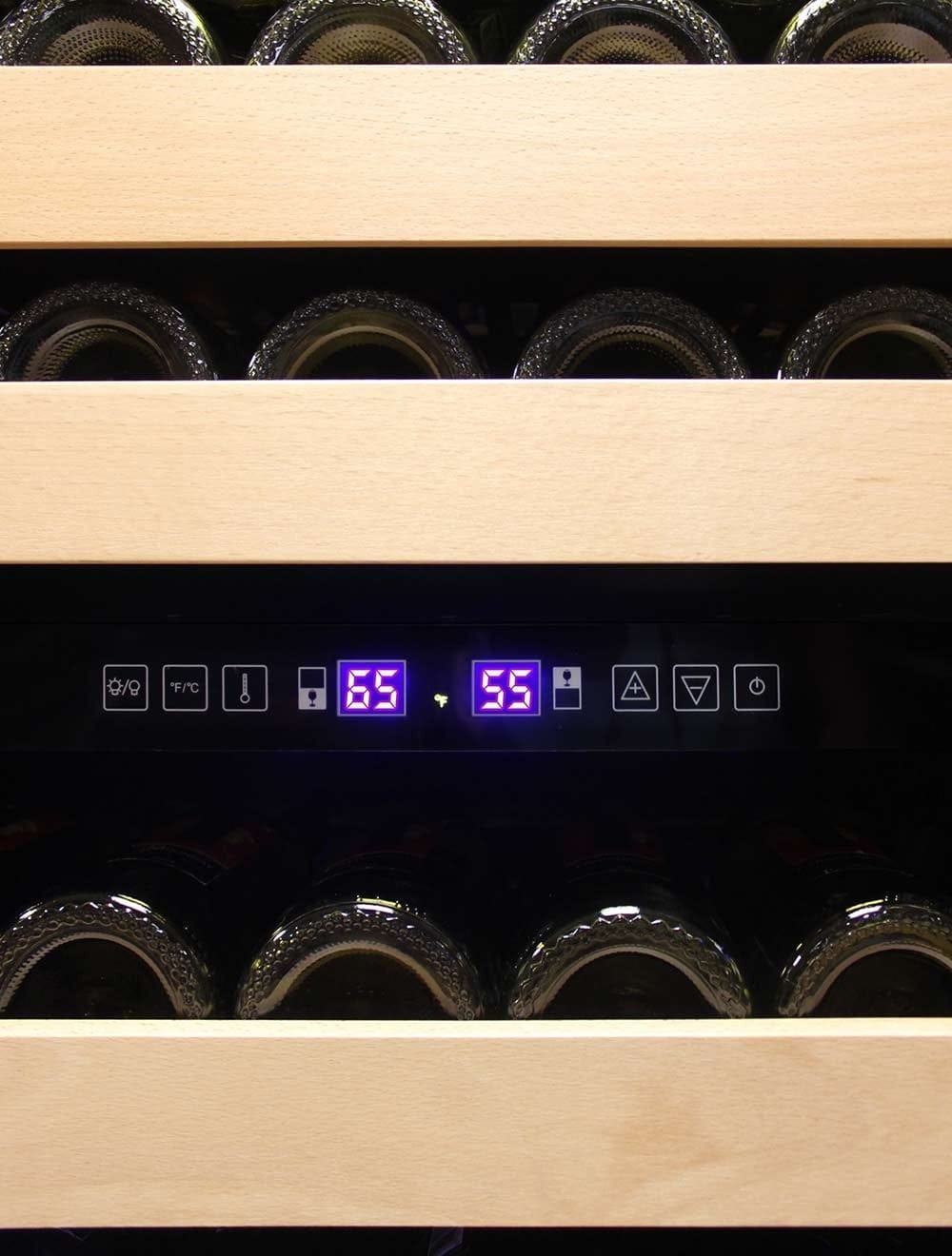 Vinotemp Residential Vinotemp Connoisseur 168 Bottle Dual Zone 24" Wine Fridge Black EL-168WCST