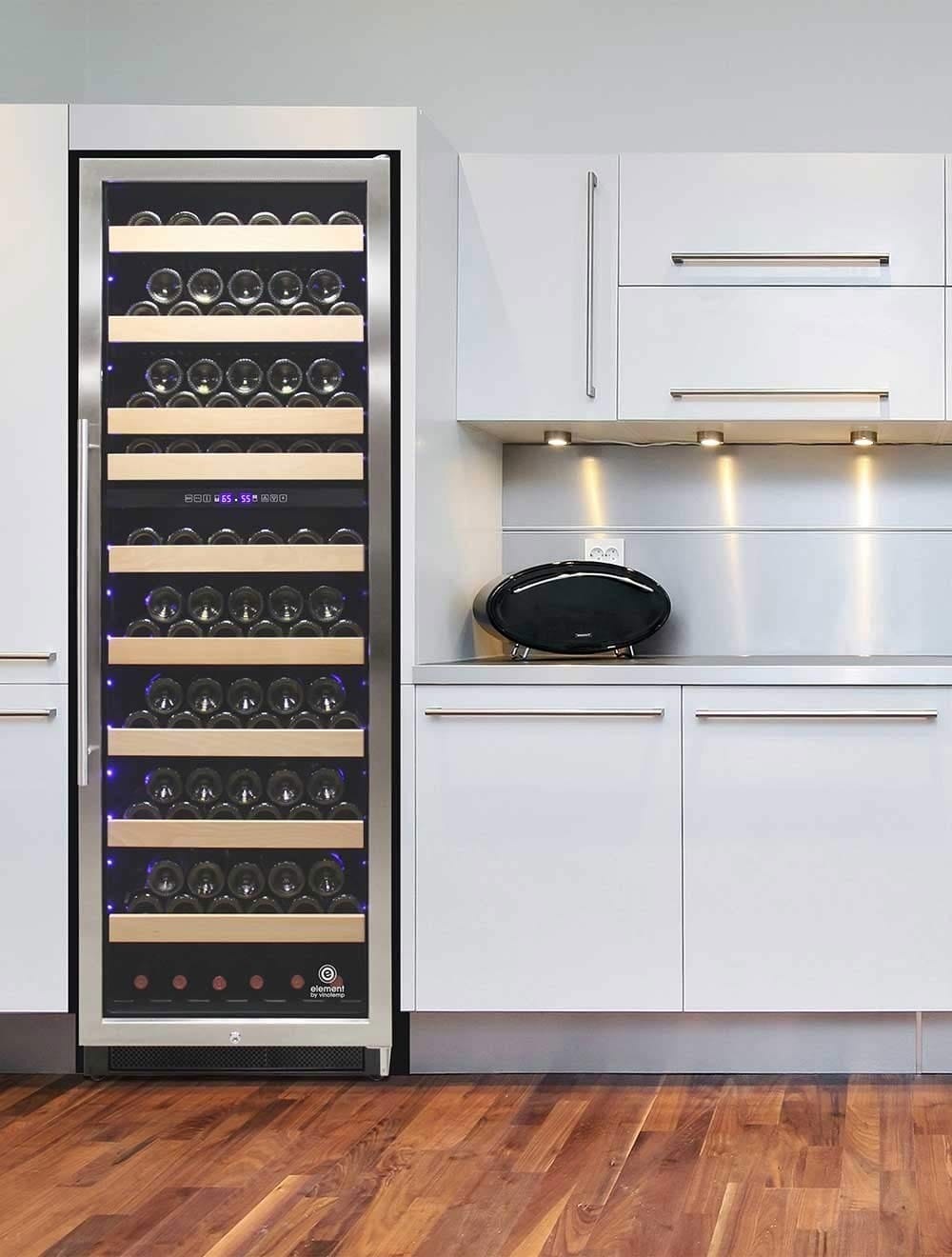 Vinotemp Residential Vinotemp Connoisseur 168 Bottle Dual Zone 24" Wine Fridge Black EL-168WCST