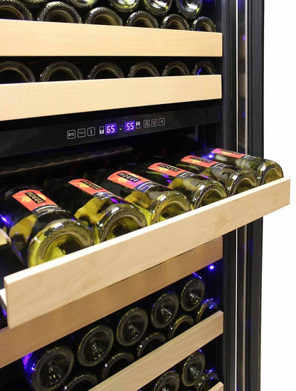 Vinotemp Residential Vinotemp Connoisseur 168 Bottle Dual Zone 24" Wine Fridge Black EL-168WCST