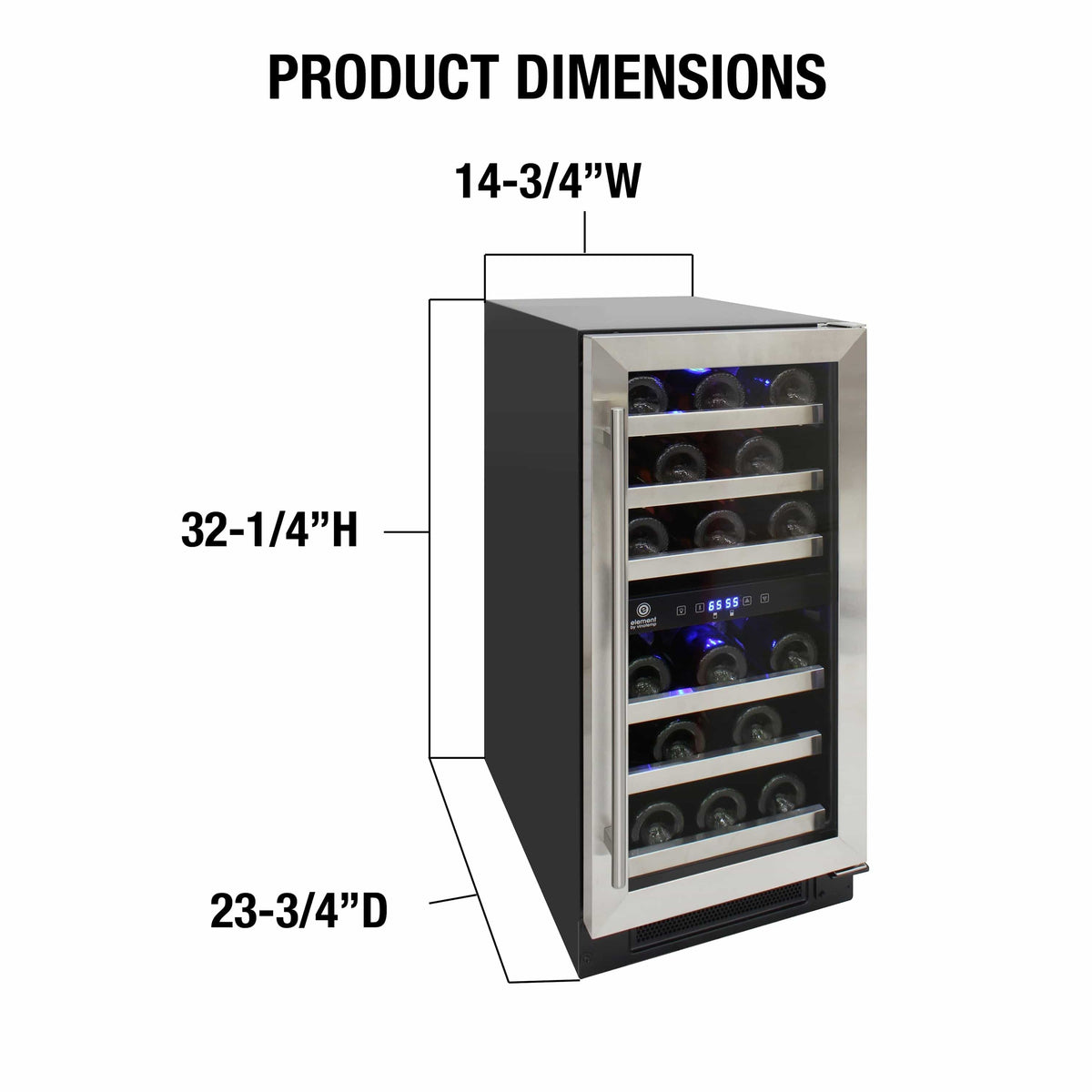 Vinotemp Residential Vinotemp Connoisseur 28 Bottle Dual Zone 15" Compact Wine Fridge EL-WCU113-03