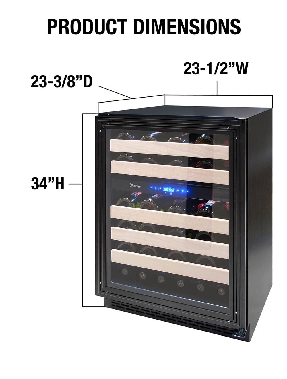 Vinotemp Residential Vinotemp Private Reserve 46 Bottle Dual Zone 24" Panel Ready Wine Fridge VT-24PR46
