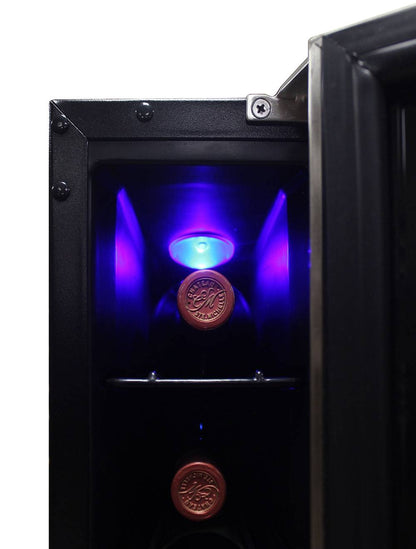 Vinotemp Residential Vinotemp Private Reserve 7 Bottle Single Zone Compact Wine Fridge Black EL-7TSST
