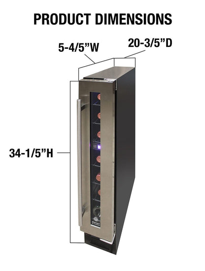 Vinotemp Residential Vinotemp Private Reserve 7 Bottle Single Zone Compact Wine Fridge Black EL-7TSST