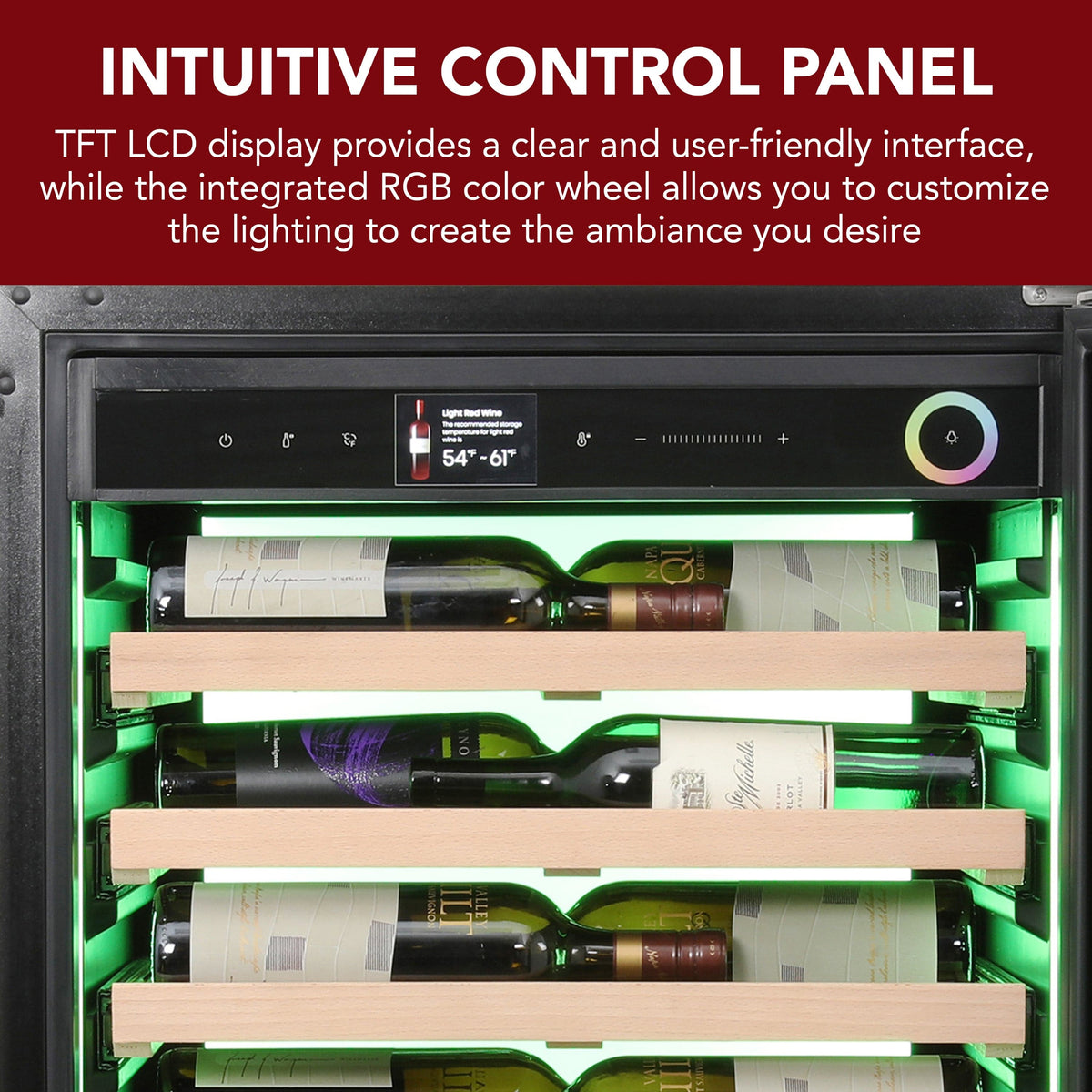 Vinotemp Residential Vinotemp Vinoglow 41 Bottle Single Zone Wine Fridge Stainless Steel VTWC041EVGSS