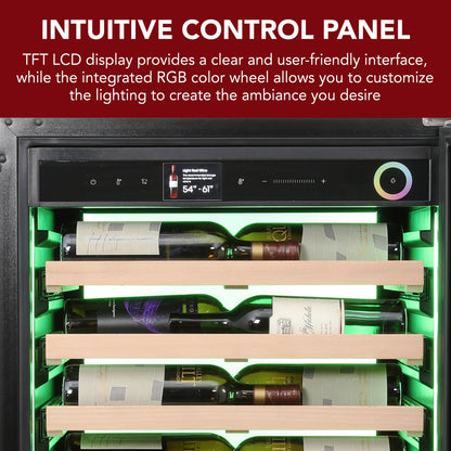 Vinotemp Residential Vinotemp Vinoglow 41 Bottle Single Zone Wine Fridge Stainless Steel VTWC041EVGSS